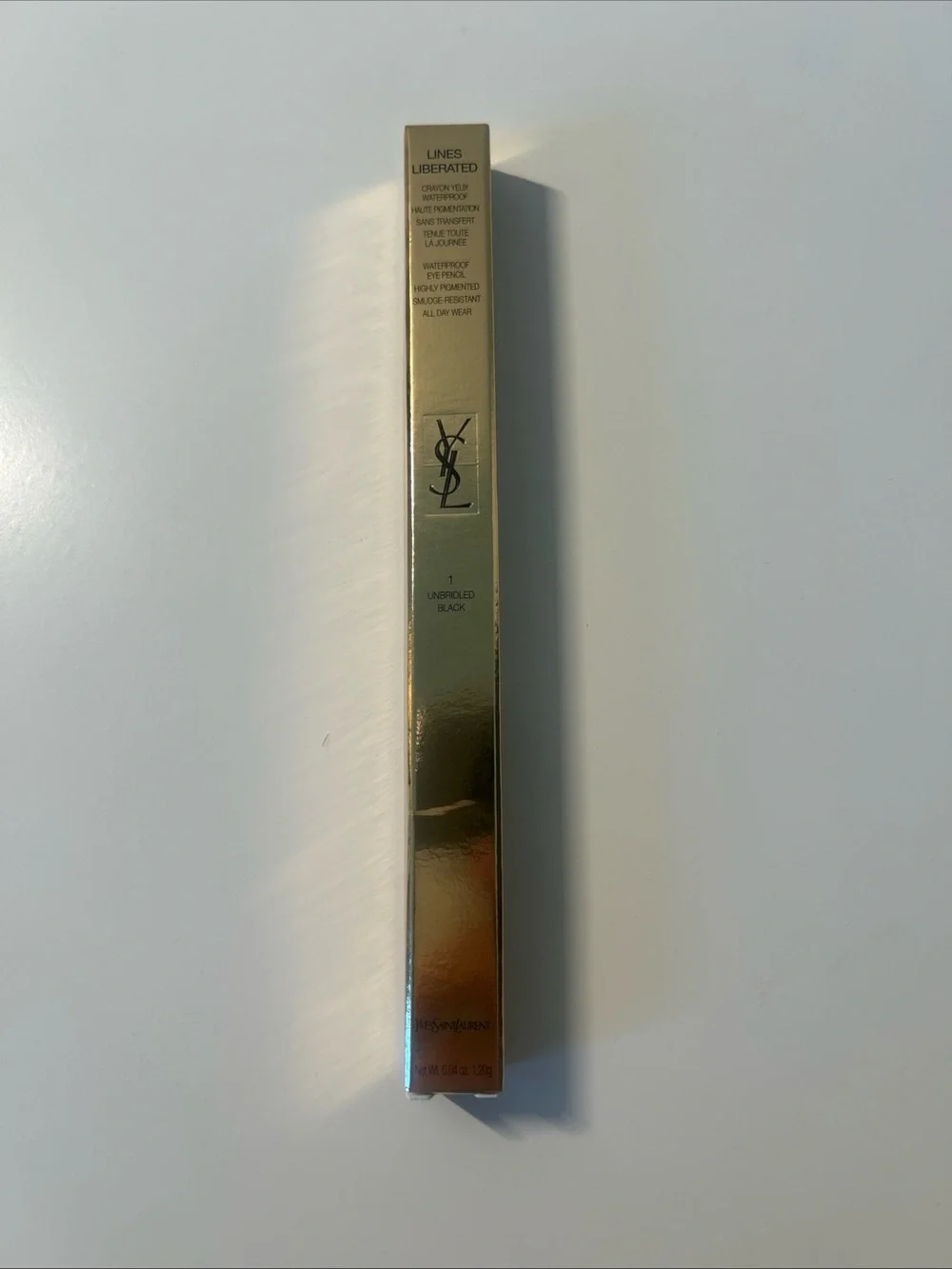 Yves Saint Laurent Gold Eyeliner Box with Black Shade Label